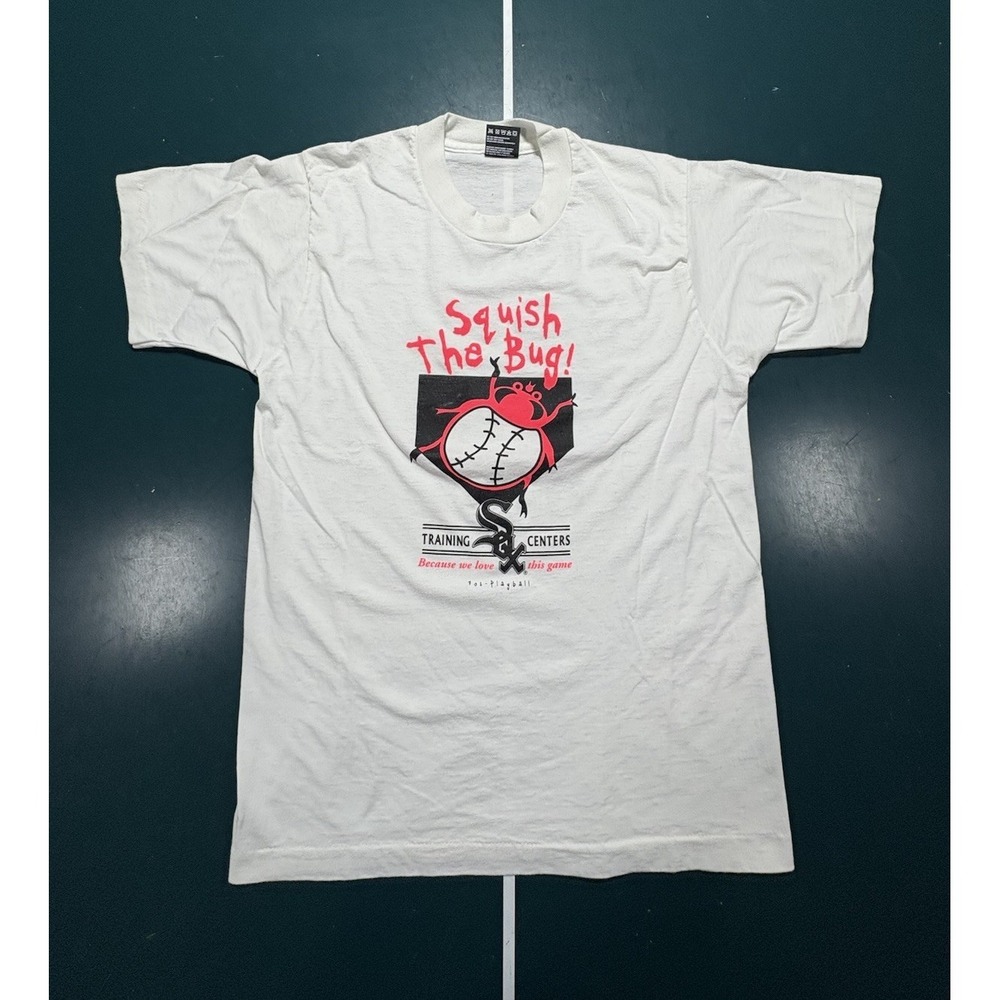 Vtg 90s Chicago White Sox Squish The Bug T Shirt Small Training Centers MLB